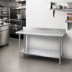 Thumbnail image #2 for Duke Manufacturing 416-3030-5R 30 x 30-Inch Stainless Steel Corner Work Table with 5-Inch Riser and Galvanized Undershelf