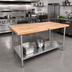 Thumbnail image #2 for John Boos HNS07 120-Inch x 24-Inch Wood Top Work Table with Adjustable Undershelf