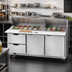 Thumbnail image #3 for Beverage-Air SPED72HC-30M-2 Mega Top Sandwich Prep Table with 30-Pan Top, 2 Doors, 2 Drawers