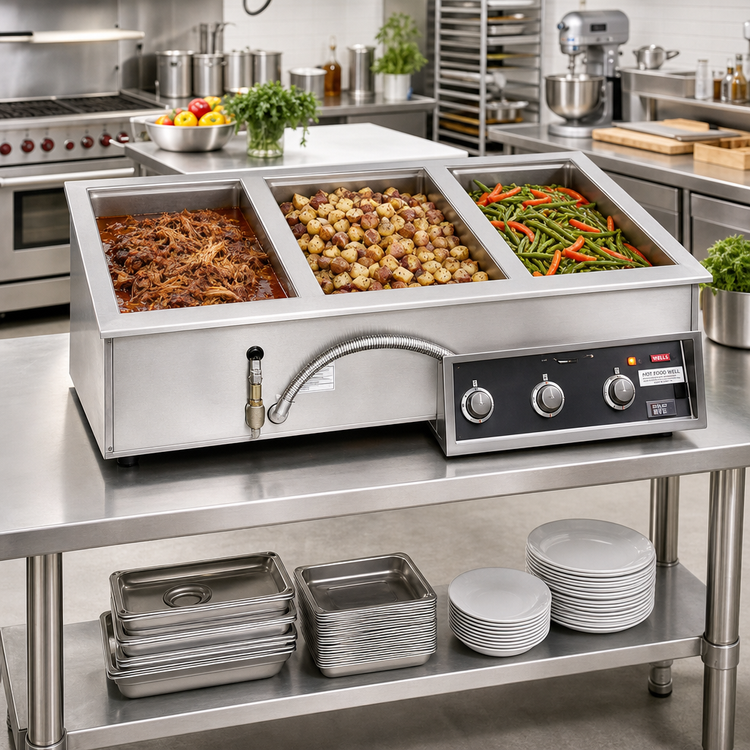 Product image #2 for Wells 3-Opening Top-Mount Built-In Electric Auto-Fill Hot Food Well