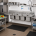 Thumbnail image #2 for Advance Tabco Regaline 4-Compartment Sink with Left-Hand 24-Inch Drainboard, 16 x 20 Bowls, 14 Gauge 304 Stainless Steel