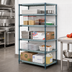 Thumbnail image #2 for Quantum 5-Tier Stationary Wire Plastic Mat Shelving Unit, 60W x 24D x 63H, Green Epoxy Coated