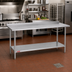 Thumbnail image #2 for Duke 108-Inch x 24-Inch Supreme Series Stainless Steel Work Table with 1-1/8-Inch Riser and Galvanized Undershelf
