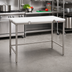 Thumbnail image #2 for Eagle Group 48-Inch x 30-Inch White Polymer Top Chopping Table with Stainless Steel Tubular Base