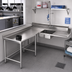 Thumbnail image #2 for Eagle Group Left-Hand Island Soiled Dishtable with Pre-Rinse Sink, 96-Inch Machine-to-Corner, 60-Inch End, 16-Gauge 304 Stainless Steel