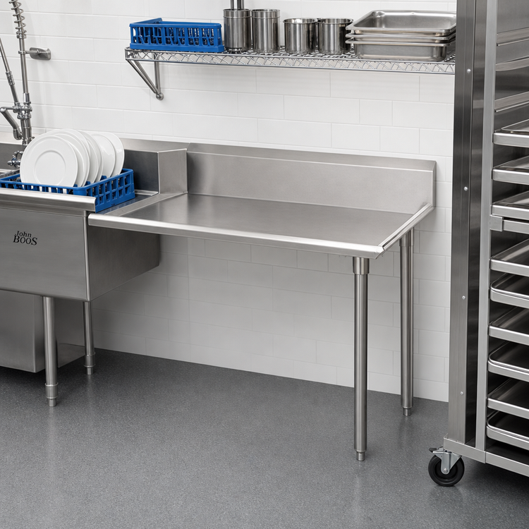 Product image #2 for John Boos Clean Straight Right-Side Dishtable for Left-to-Right Operation, 36 x 30 Inch, 18-Gauge Stainless Steel