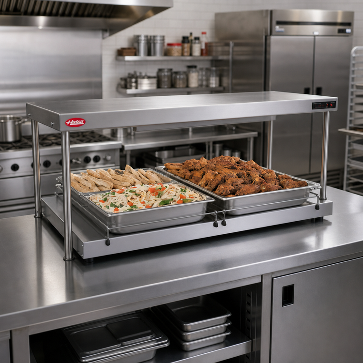 Product image #2 for Hatco Glo-Ray Freestanding Heated Shelf, 72 Inch W x 19.5 Inch D, Adjustable Thermostat, Stainless Steel Top