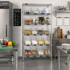 Thumbnail image #2 for Quantum WRS-7-108CL Stationary Wire Shelving Bin Storage System, 36 x 18 x 74 in, 24 Clear Bins, Chrome Finish, 7 Shelves