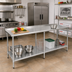 Thumbnail image #2 for Eagle Group Budget Series 144-Inch 430 Stainless Steel Work Table with Rear Up-Turn and Undershelf