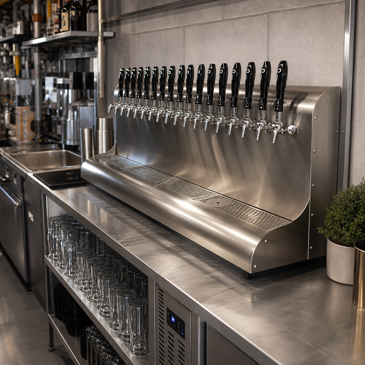 Product image #2 for 48-Inch 16-Faucet Wall-Mount Glycol-Cooled Modular Draft Beer Dispensing Tower