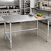 Thumbnail image #2 for John Boos Stallion 72 Inch x 36 Inch Stainless Steel Flat Top Work Table with Galvanized Open Base