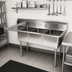Thumbnail image #2 for John Boos E-Series 3-Compartment Stainless Steel Sink with Left Drainboard and Boxed Backsplash