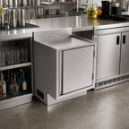 Thumbnail image #3 for BK Resources UBC-B-21-W24HL Flat Top 18-Gauge Stainless Steel Underbar Cabinet, 24 x 21 Inches, 4 Legs, No Backsplash
