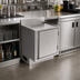 Thumbnail image #3 for BK Resources Call Series Flat Top Stainless Steel Underbar Cabinet, 24 x 21 Inches, Pedestal Base