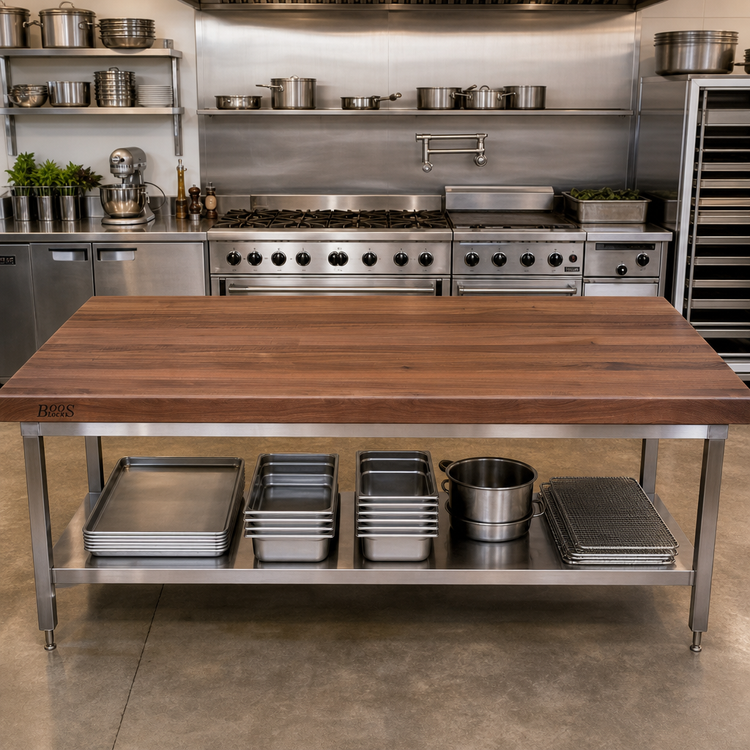 Product image #2 for John Boos Boos Block 96 Inch x 42 Inch American Black Walnut Edge Grain Kitchen Countertop