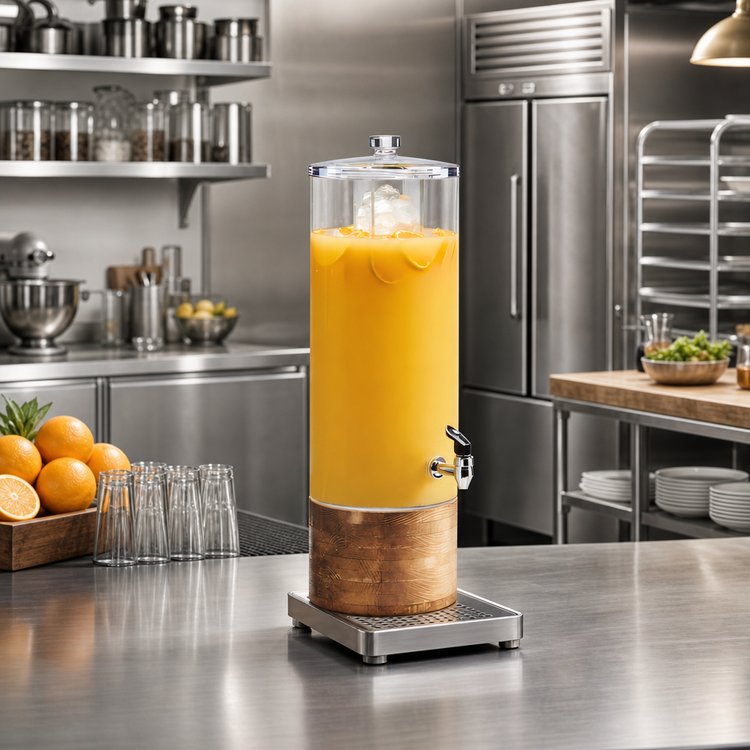 Product image #2 for Madera Round 3 Gallon BPA-Free Beverage Dispenser with Ice Chamber and Drip Tray