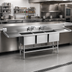 Thumbnail image #2 for Eagle Spec-Master FN Series Coved Corner Three-Compartment Sink with Left Drainboard, 79-1/2