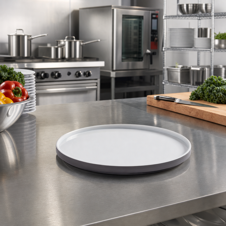 Product image #2 for 9-Inch Round Melamine Dinner Plate, Graphite