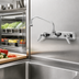 Thumbnail image #2 for T&S Brass Backsplash-Mount Workboard Faucet with 8-Inch Swing Nozzle, 4-Inch Centers
