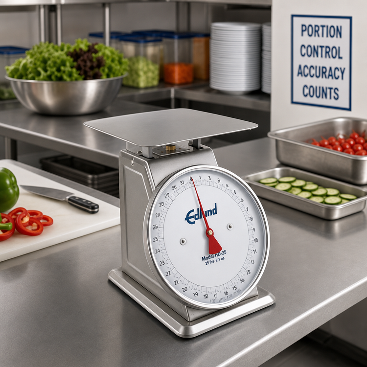 Product image #2 for Edlund HD-25 Stainless Steel Top-Loading Portion Control Food Scale, 25 lb Capacity, Sloped Face