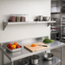 Thumbnail image #2 for John Boos Stallion 84-Inch Wall-Mounted Stainless Steel Shelf, 12-Inch Deep, with Safety Edge Front