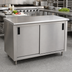 Thumbnail image #2 for Advance Tabco Special Value Series 60-Inch x 24-Inch Enclosed Work Table with Cabinet Base, Sliding Doors, and 16-Gauge 304 Stainless Steel Top