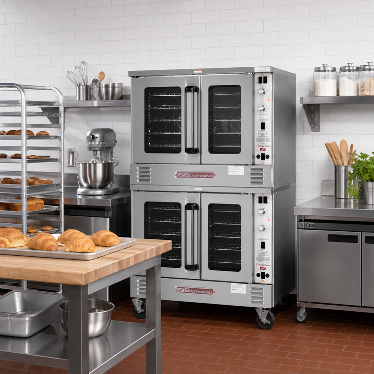 Product image #2 for Southbend Platinum Double Deck Gas Convection Oven, Bakery Depth, Standard Controls, Dependent Glass Doors