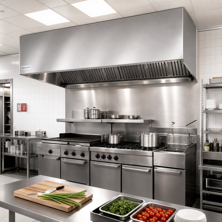 Product image #2 for SpecAir HEIA96-126 126" Wall Type Compensating Make-Up Air Exhaust Hood