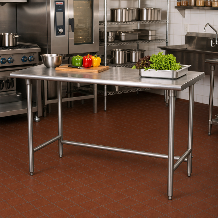 Product image #2 for Advance Tabco TSAG-245 60-Inch x 24-Inch Flat Top Open Base Work Table