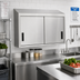 Thumbnail image #2 for Advance Tabco Wall-Mounted Stainless Steel Enclosed Cabinet with Sliding Doors and Shelf, 48 x 15 Inches