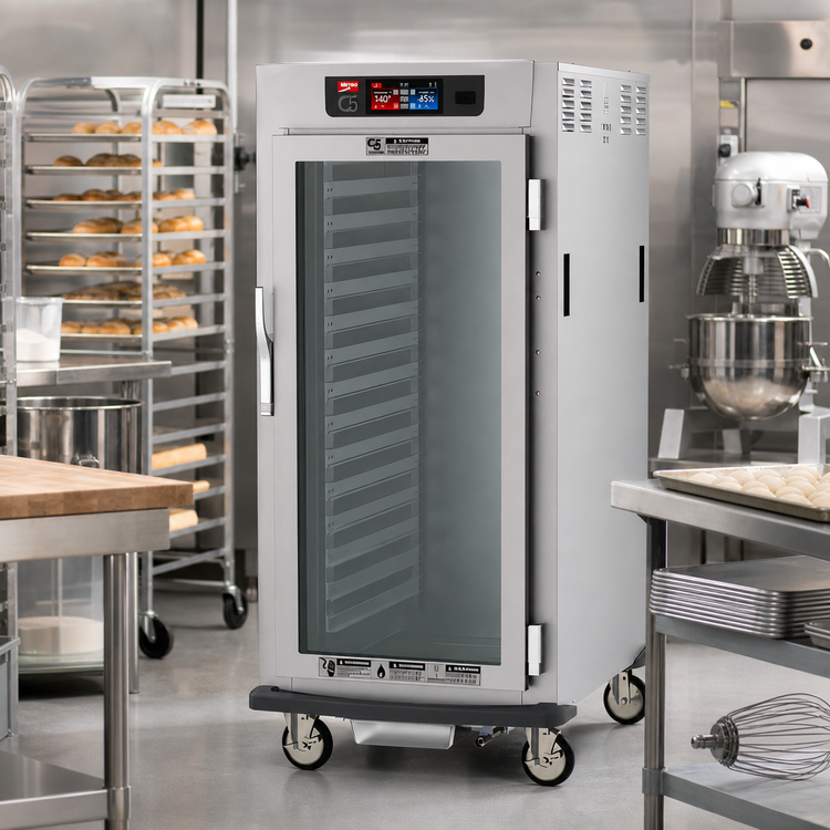 Product image #2 for Metro C5 9 Series 3/4 Height Mobile Controlled Humidity Heated Holding and Proofing Cabinet with Glass Door and Lip Load Slides
