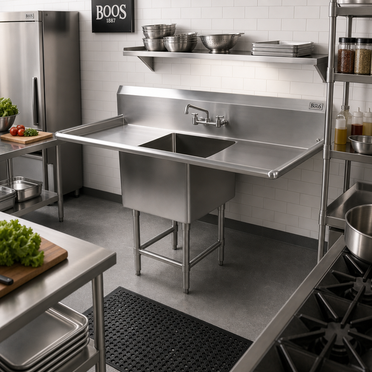 Product image #2 for John Boos Pro-Bowl Stainless Steel 1-Compartment Sink with Dual 36-Inch Drainboards, 30 x 24 x 12 Bowl