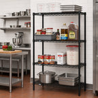 Thumbnail image #2 for Quantum WR63-2424BK Stationary Wire Shelving Starter Unit, 24W x 24D x 63H, 4 Shelves, Black Epoxy Finish