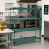 Thumbnail image #2 for QuadPLUS 72 x 18 Inch Louvered Green Polymer Shelf Mat with Quad-Adjust Wire Frame