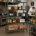 Thumbnail image #2 for Quantum Wire Shelving Starter Kit, 72-Inch Wide x 86-Inch High, 4-Shelf Stationary Unit, Green Epoxy Antimicrobial Finish