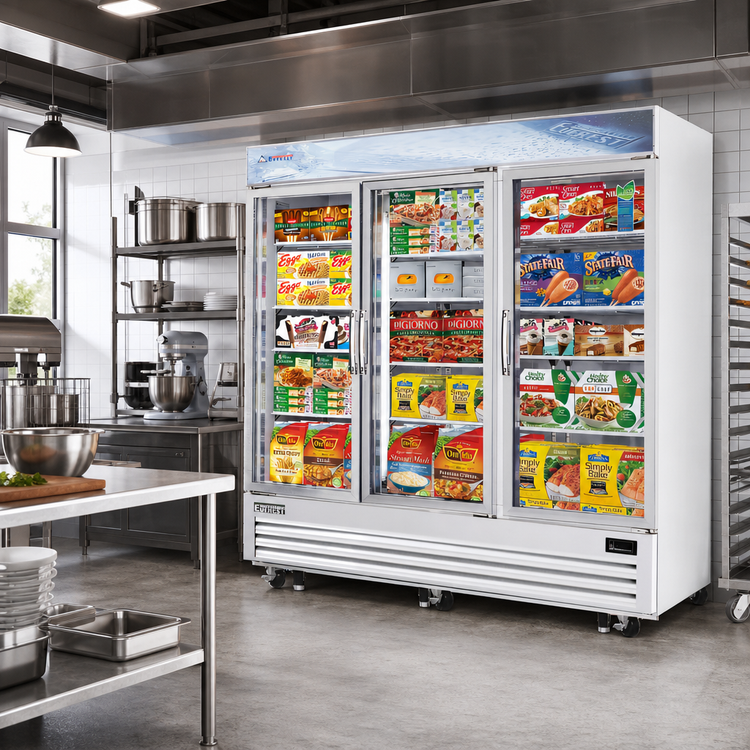 Product image #2 for Everest EMGF69 Three-Section 69 cu. ft. Glass Door Merchandiser Freezer