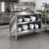 Thumbnail image #2 for 48-Inch Wide Stainless Steel Dish Cabinet with Open Base and Mid-Shelf