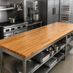 Thumbnail image #2 for John Boos Appalachian OKT-BL9625-V Red Oak Kitchen Countertop, Blended Edge Grain, Varnique Finish, 96 x 25 x 1-1/2 in, No Backsplash
