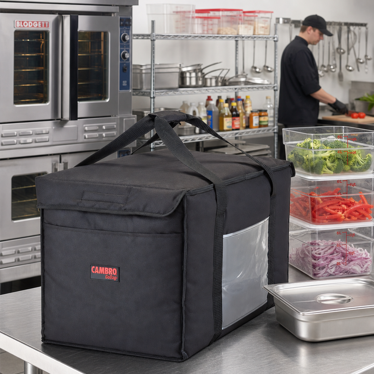 Product image #3 for Cambro GoBag Large Insulated Delivery Bag for Full-Size Food Pans, 21 x 14 x 14 Inches, Black