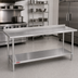 Thumbnail image #2 for Duke Supreme 14-Gauge Stainless Steel Work Table with 1-1/8 Inch Riser and Stainless Undershelf, 120 x 24 Inches
