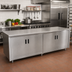 Thumbnail image #2 for Advance Tabco 120-Inch x 30-Inch 14-Gauge 304 Stainless Steel Flat Top Enclosed Work Table with Cabinet Base and Hinged Doors