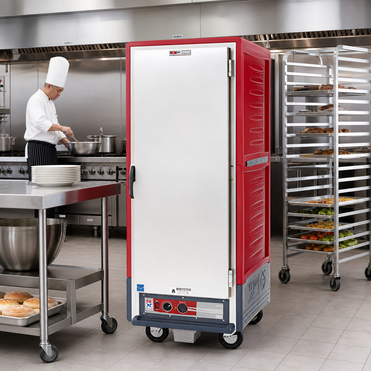 Product image #2 for Metro C5 3 Series Full Height Heated Holding Cabinet, Solid Door, Fixed Wire Slides, Red Insulation Armour