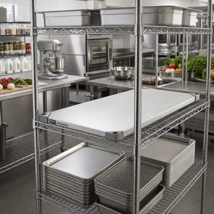 Product image #2 for Metro Super Erecta 36 x 24-Inch 18-Gauge Solid Galvanized Shelf with Raised Ship's Edge
