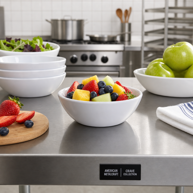 Product image #3 for American Metalcraft Crave Collection Cloud 4-1/2 oz Round Melamine Fruit Bowl