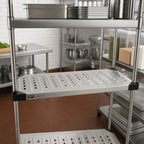 Thumbnail image #2 for Metro Super Erecta 2136LS Stainless Steel Louvered Shelf, 36"W x 21"D, Raised Ship's Edge
