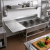 Thumbnail image #2 for John Boos Pro-Bowl 3-Compartment Platter Sink with Left Drainboard, 70-3/16-Inch Wide, 16-Gauge 300 Series Stainless Steel