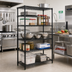 Thumbnail image #2 for Quantum 24 x 24 x 74 Inch Black Epoxy Antimicrobial Wire Shelving Starter Kit with 5 Shelves