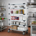 Thumbnail image #2 for Quantum 5-Shelf Mobile Shelving Cart with Solid Galvanized Steel Shelves, 48