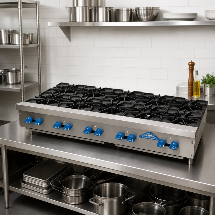 Product image #2 for Comstock-Castle 60-Inch Countertop Gas Hot Plate with 10 Star Burners