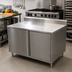 Thumbnail image #2 for BK Resources Stainless Steel Cabinet Base Work Table with Hinged Doors and 5-Inch Backsplash, 60 x 36 x 39.75 Inches